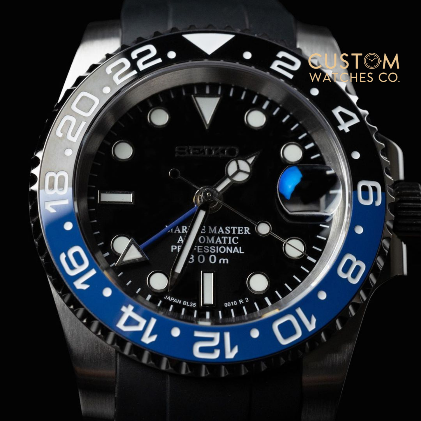 GMT Master Batman Rubber Seiko Mod